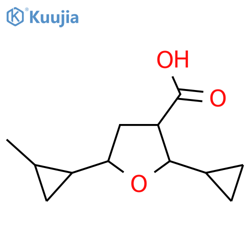 2-cyclopropyl-5-(2-methylcyclopropyl)oxolane-3-carboxylic acid structure
