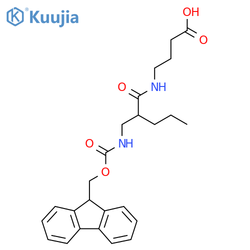 4-{2-({(9H-fluoren-9-yl)methoxycarbonyl}amino)methylpentanamido}butanoic acid structure