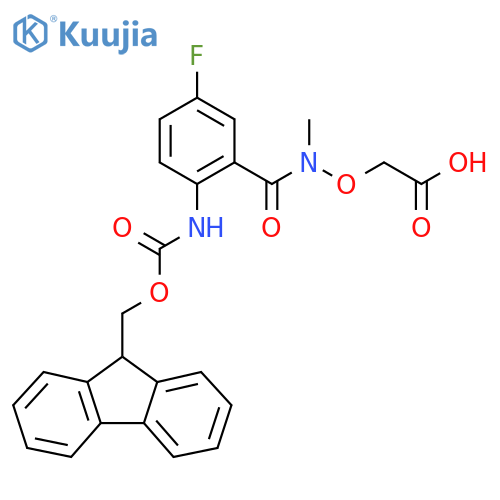 2-({1-2-({(9H-fluoren-9-yl)methoxycarbonyl}amino)-5-fluorophenyl-N-methylformamido}oxy)acetic acid structure