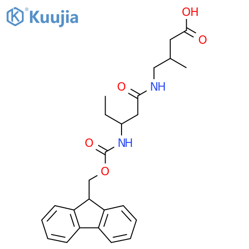 4-3-({(9H-fluoren-9-yl)methoxycarbonyl}amino)pentanamido-3-methylbutanoic acid structure