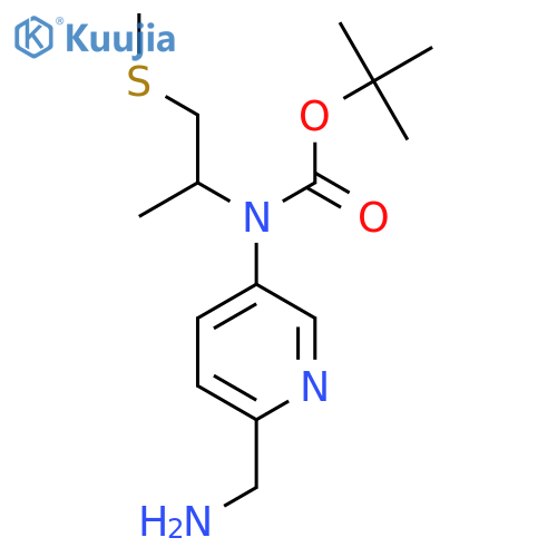 tert-butyl N-6-(aminomethyl)pyridin-3-yl-N-1-(methylsulfanyl)propan-2-ylcarbamate structure