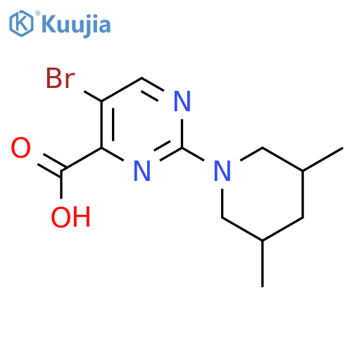 5-bromo-2-(3,5-dimethylpiperidin-1-yl)pyrimidine-4-carboxylic acid structure