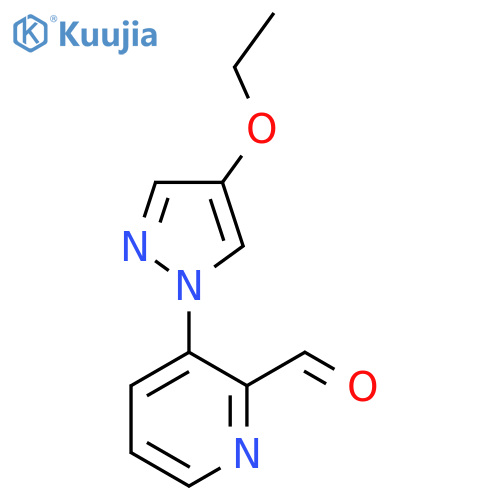 3-(4-ethoxy-1H-pyrazol-1-yl)pyridine-2-carbaldehyde structure