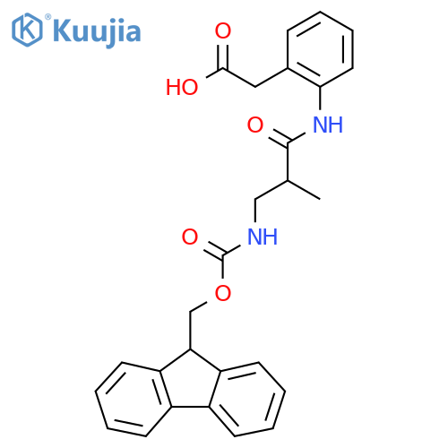 2-{2-3-({(9H-fluoren-9-yl)methoxycarbonyl}amino)-2-methylpropanamidophenyl}acetic acid structure