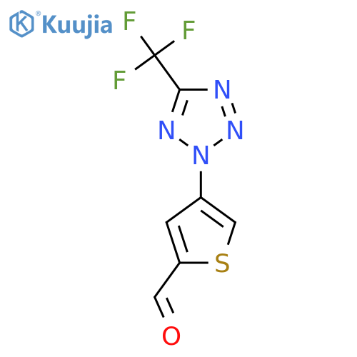 4-5-(trifluoromethyl)-2H-1,2,3,4-tetrazol-2-ylthiophene-2-carbaldehyde structure
