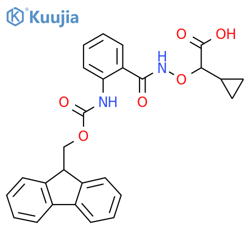 2-cyclopropyl-2-({2-({(9H-fluoren-9-yl)methoxycarbonyl}amino)phenylformamido}oxy)acetic acid structure