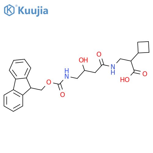 2-cyclobutyl-3-4-({(9H-fluoren-9-yl)methoxycarbonyl}amino)-3-hydroxybutanamidopropanoic acid structure