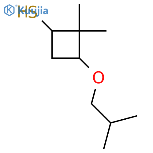 2,2-dimethyl-3-(2-methylpropoxy)cyclobutane-1-thiol structure