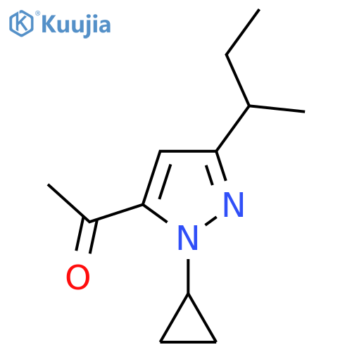 1-3-(butan-2-yl)-1-cyclopropyl-1H-pyrazol-5-ylethan-1-one structure