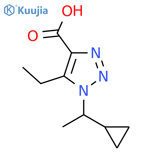 1-(1-cyclopropylethyl)-5-ethyl-1H-1,2,3-triazole-4-carboxylic acid structure