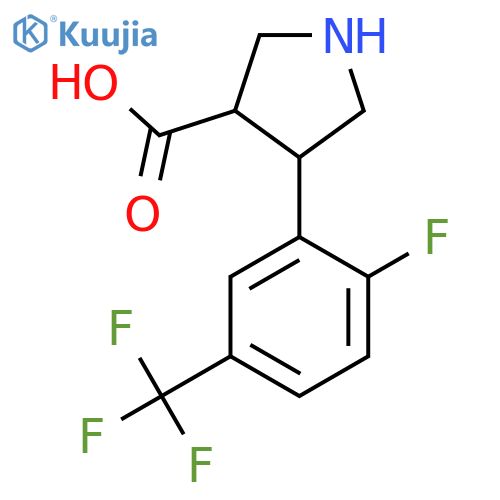 4-2-fluoro-5-(trifluoromethyl)phenylpyrrolidine-3-carboxylic acid structure