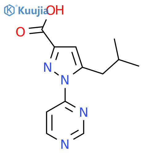 5-(2-methylpropyl)-1-(pyrimidin-4-yl)-1H-pyrazole-3-carboxylic acid structure