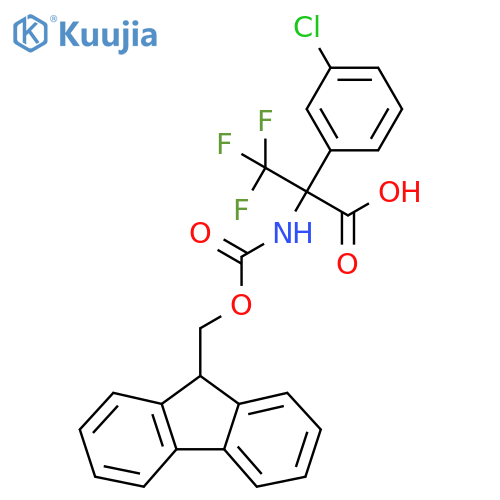 2-(3-chlorophenyl)-2-({[(9H-fluoren-9-yl)methoxy]carbonyl}amino)-3,3,3-trifluoropropanoic acid structure