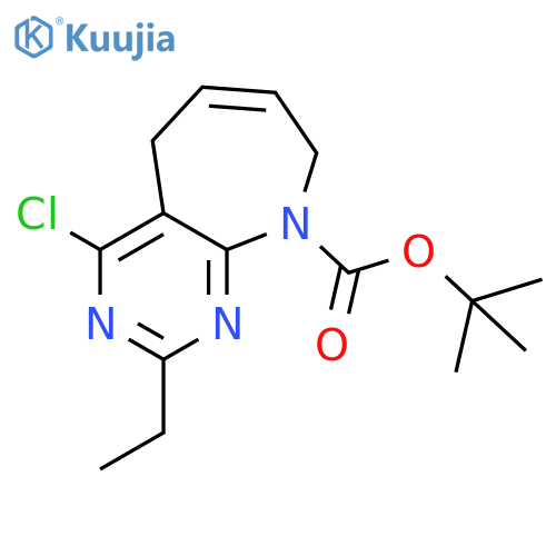 tert-butyl 4-chloro-2-ethyl-5H,8H,9H-pyrimido4,5-bazepine-9-carboxylate structure