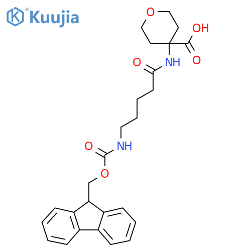 4-5-({(9H-fluoren-9-yl)methoxycarbonyl}amino)pentanamidooxane-4-carboxylic acid structure