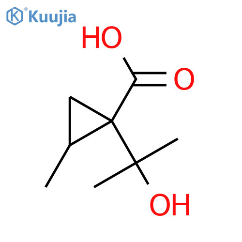 1-(2-Hydroxypropan-2-yl)-2-methylcyclopropane-1-carboxylic acid structure