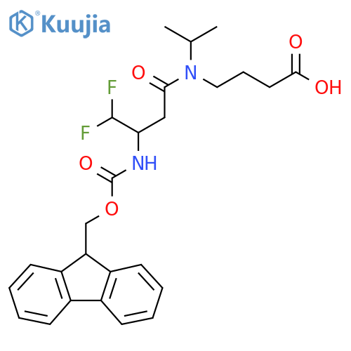 4-3-({(9H-fluoren-9-yl)methoxycarbonyl}amino)-4,4-difluoro-N-(propan-2-yl)butanamidobutanoic acid structure