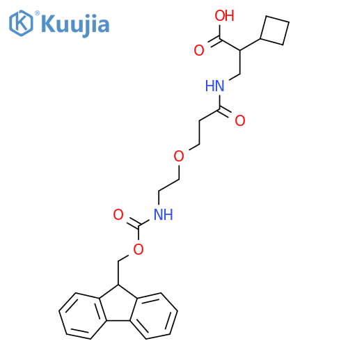 2-cyclobutyl-3-{3-2-({(9H-fluoren-9-yl)methoxycarbonyl}amino)ethoxypropanamido}propanoic acid structure