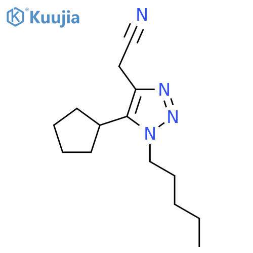 2-(5-cyclopentyl-1-pentyl-1H-1,2,3-triazol-4-yl)acetonitrile structure
