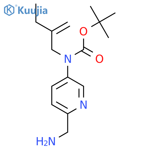 tert-butyl N-6-(aminomethyl)pyridin-3-yl-N-(2-methylidenebutyl)carbamate structure