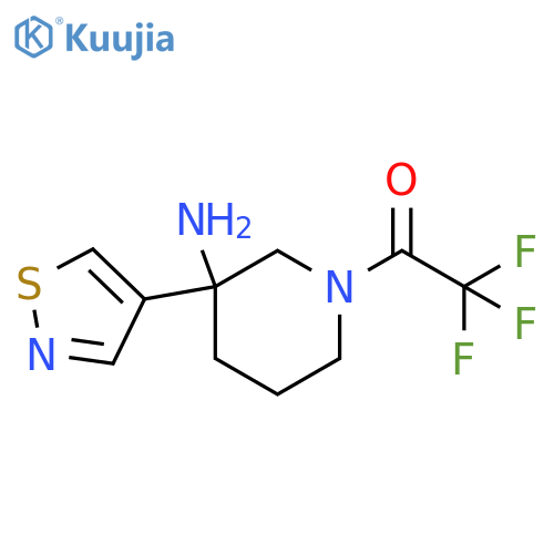 1-3-amino-3-(1,2-thiazol-4-yl)piperidin-1-yl-2,2,2-trifluoroethan-1-one structure