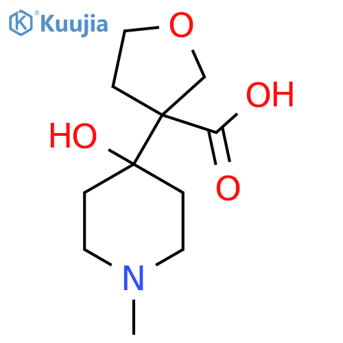 3-(4-Hydroxy-1-methylpiperidin-4-yl)oxolane-3-carboxylic acid structure