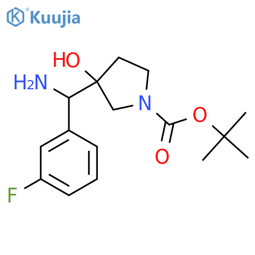tert-butyl 3-amino(3-fluorophenyl)methyl-3-hydroxypyrrolidine-1-carboxylate structure