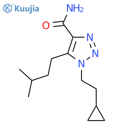 1-(2-cyclopropylethyl)-5-(3-methylbutyl)-1H-1,2,3-triazole-4-carboxamide structure