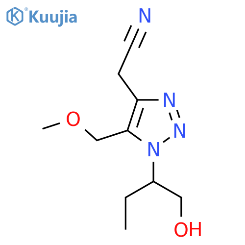 2-1-(1-hydroxybutan-2-yl)-5-(methoxymethyl)-1H-1,2,3-triazol-4-ylacetonitrile structure