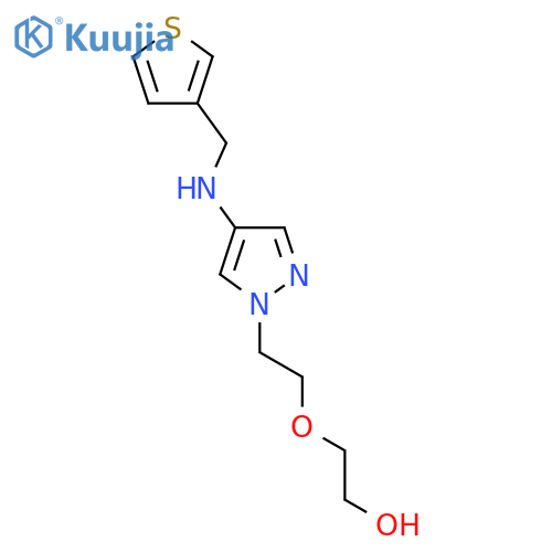 2-2-(4-{(thiophen-3-yl)methylamino}-1H-pyrazol-1-yl)ethoxyethan-1-ol structure