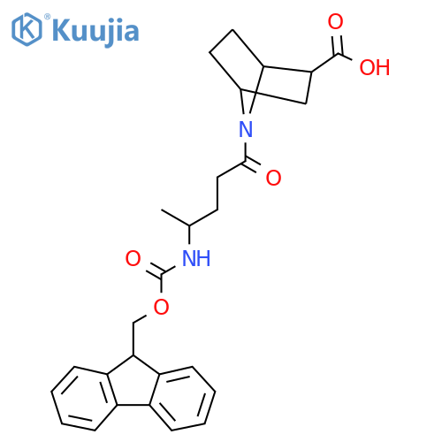 7-4-({(9H-fluoren-9-yl)methoxycarbonyl}amino)pentanoyl-7-azabicyclo2.2.1heptane-2-carboxylic acid structure