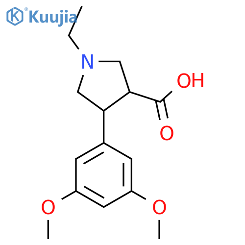 4-(3,5-dimethoxyphenyl)-1-ethylpyrrolidine-3-carboxylic acid structure