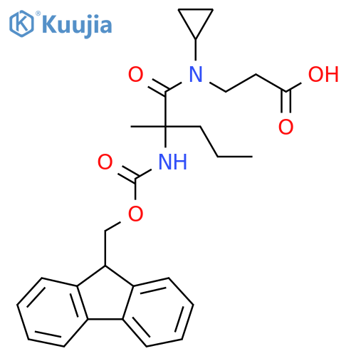 3-N-cyclopropyl-2-({(9H-fluoren-9-yl)methoxycarbonyl}amino)-2-methylpentanamidopropanoic acid structure