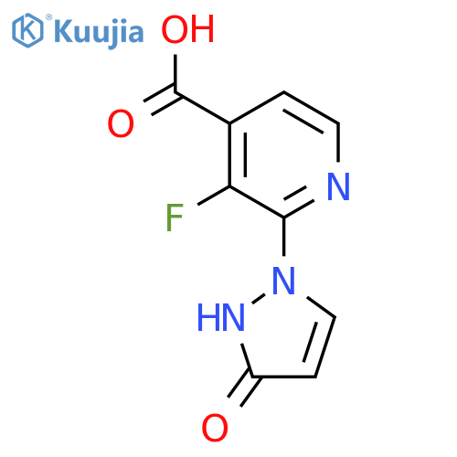 3-fluoro-2-(3-oxo-2,3-dihydro-1H-pyrazol-1-yl)pyridine-4-carboxylic acid structure