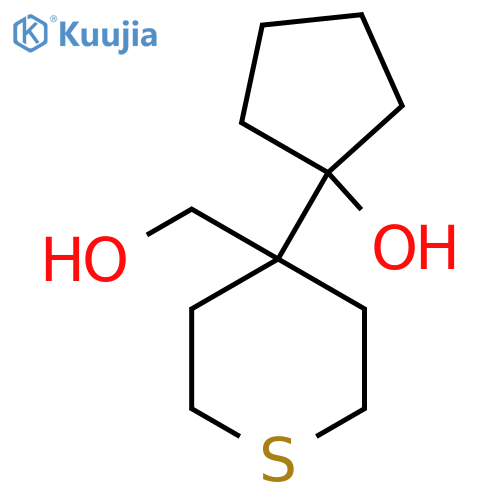 1-4-(hydroxymethyl)thian-4-ylcyclopentan-1-ol structure