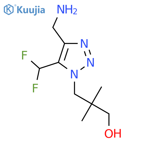 3-4-(aminomethyl)-5-(difluoromethyl)-1H-1,2,3-triazol-1-yl-2,2-dimethylpropan-1-ol structure