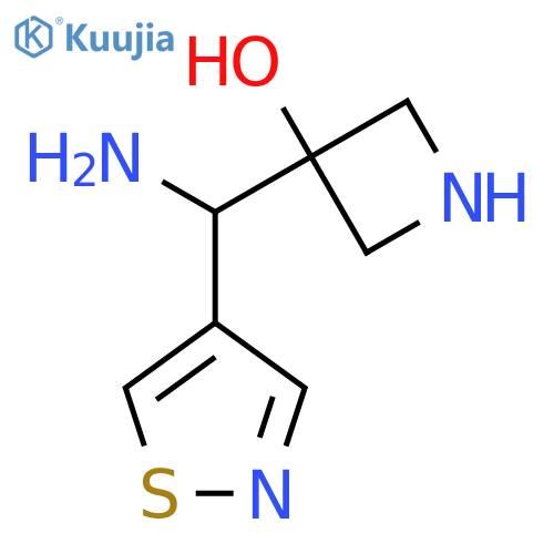 3-amino(1,2-thiazol-4-yl)methylazetidin-3-ol structure