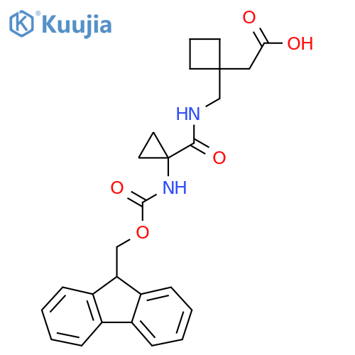 2-1-({1-({(9H-fluoren-9-yl)methoxycarbonyl}amino)cyclopropylformamido}methyl)cyclobutylacetic acid structure