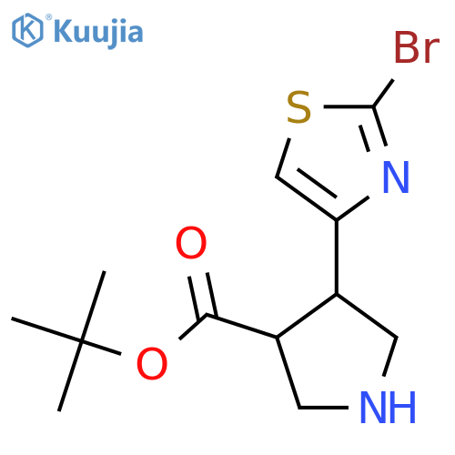 tert-butyl 4-(2-bromo-1,3-thiazol-4-yl)pyrrolidine-3-carboxylate structure