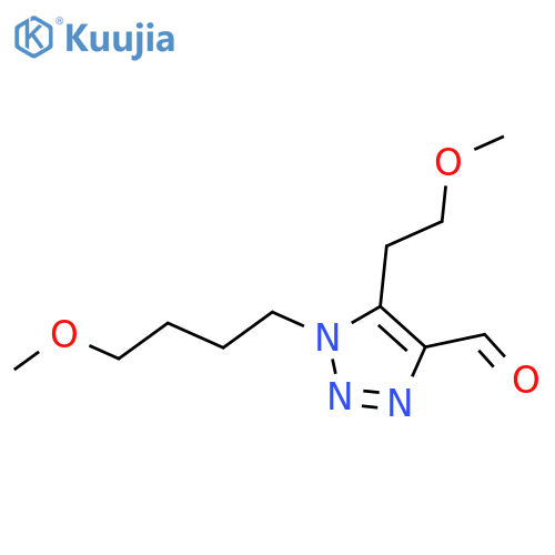 1-(4-methoxybutyl)-5-(2-methoxyethyl)-1H-1,2,3-triazole-4-carbaldehyde structure