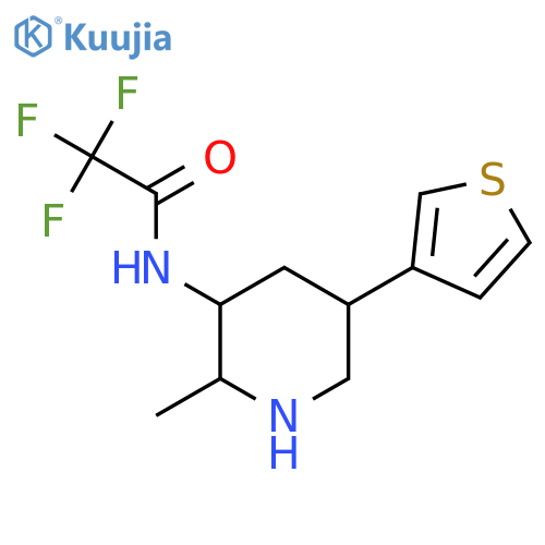 2,2,2-trifluoro-N-2-methyl-5-(thiophen-3-yl)piperidin-3-ylacetamide structure