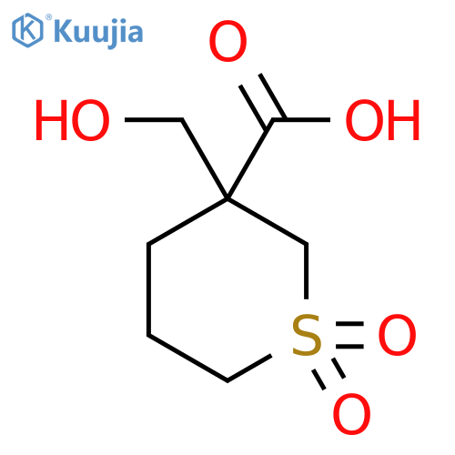 3-(Hydroxymethyl)-1,1-dioxo-1lambda6-thiane-3-carboxylic acid structure