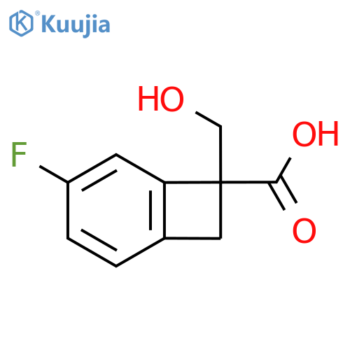 4-fluoro-7-(hydroxymethyl)bicyclo4.2.0octa-1,3,5-triene-7-carboxylic acid structure