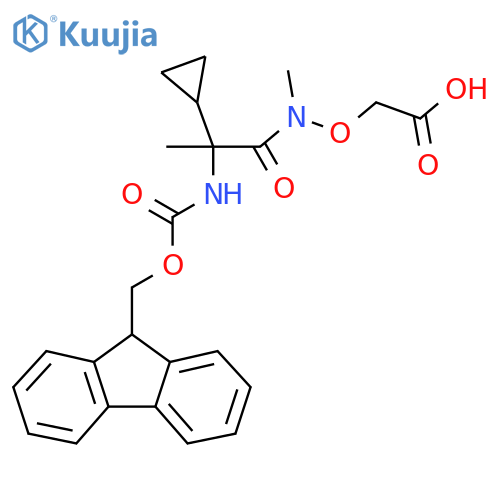 2-{2-cyclopropyl-2-({(9H-fluoren-9-yl)methoxycarbonyl}amino)-N-methylpropanamidooxy}acetic acid structure