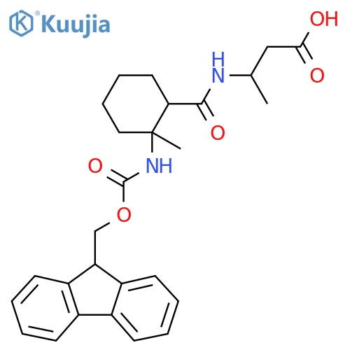 3-{2-({(9H-fluoren-9-yl)methoxycarbonyl}amino)-2-methylcyclohexylformamido}butanoic acid structure