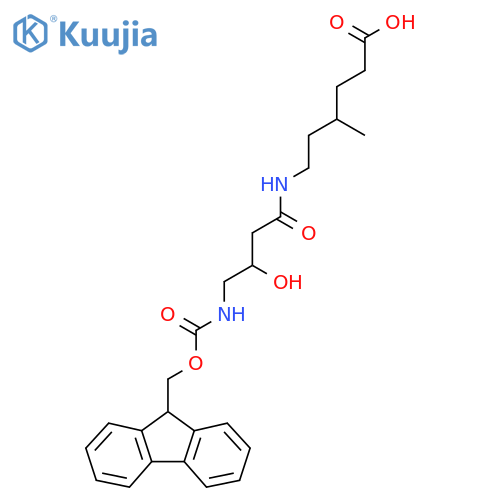 6-4-({(9H-fluoren-9-yl)methoxycarbonyl}amino)-3-hydroxybutanamido-4-methylhexanoic acid structure