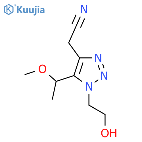 2-1-(2-hydroxyethyl)-5-(1-methoxyethyl)-1H-1,2,3-triazol-4-ylacetonitrile structure