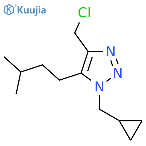 4-(chloromethyl)-1-(cyclopropylmethyl)-5-(3-methylbutyl)-1H-1,2,3-triazole structure
