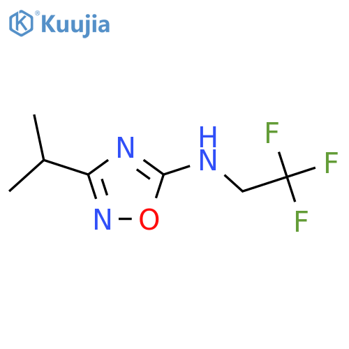 3-(propan-2-yl)-N-(2,2,2-trifluoroethyl)-1,2,4-oxadiazol-5-amine structure