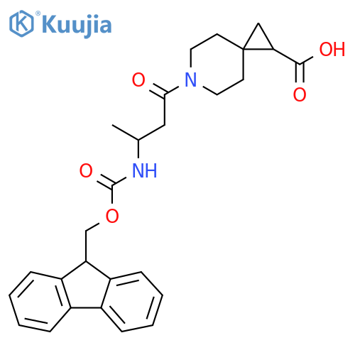 6-3-({(9H-fluoren-9-yl)methoxycarbonyl}amino)butanoyl-6-azaspiro2.5octane-1-carboxylic acid structure